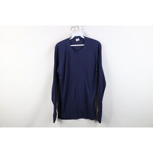 Vintage 90s Streetwear Mens XL Blank Thermal Ribbed Knit Long Sleeve T-Shirt USA